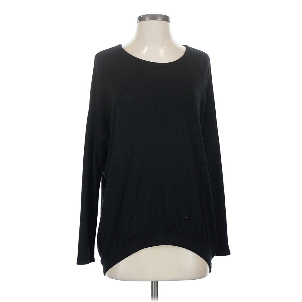 Wilfred Free Top Women XS Black Long Sleeve High-Low Knit Pullover
